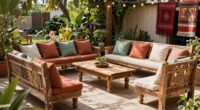 top boho bench seating