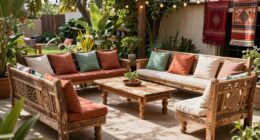 top boho bench seating
