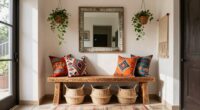 top boho entry bench storage