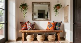 top boho entry bench storage
