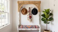 top boho hall tree bench