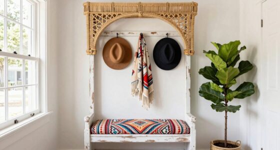 top boho hall tree bench