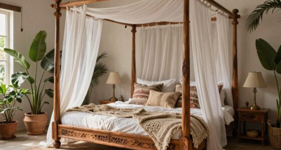 top boho wooden canopy beds