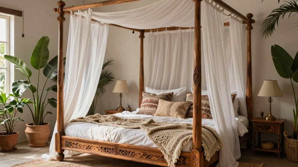 top boho wooden canopy beds