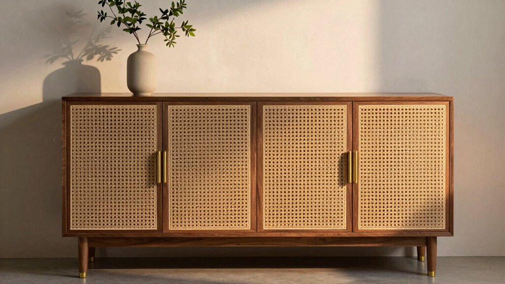 top cane console cabinets