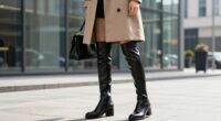 top leather knee high boots