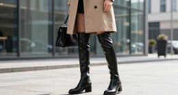top leather knee high boots