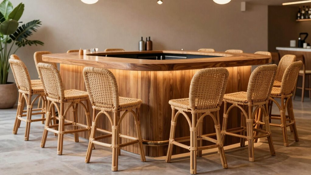 top rattan bar stool sets