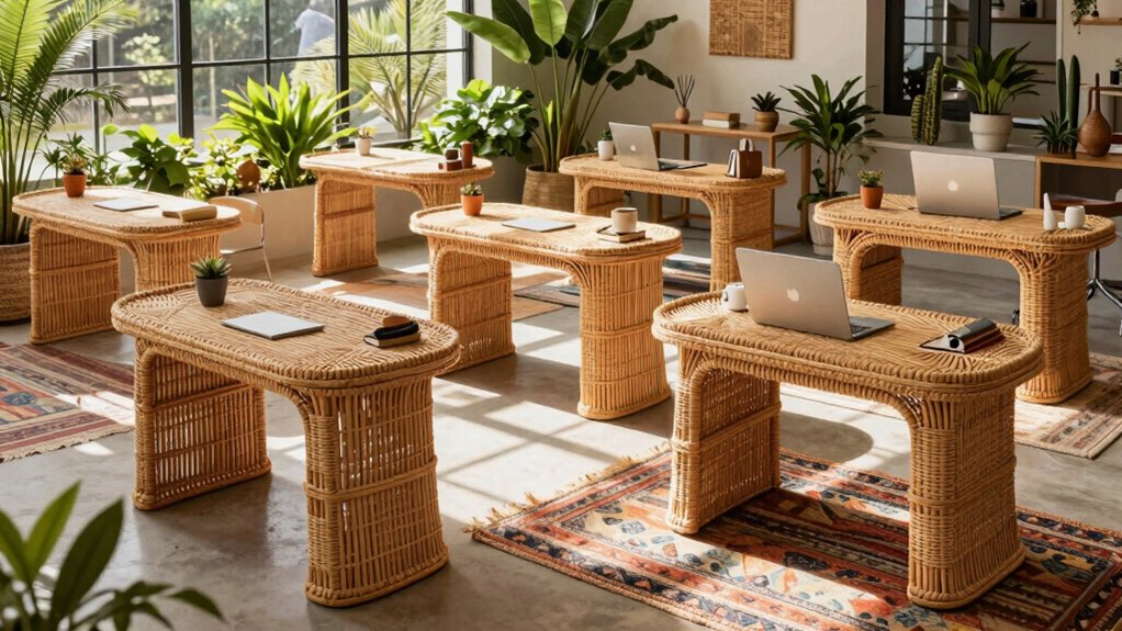 top rattan desk boho styles