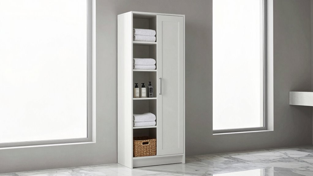 top tall bathroom linen cabinets