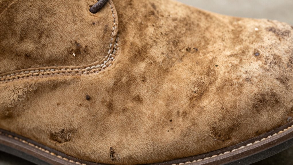 water damages suede fibers