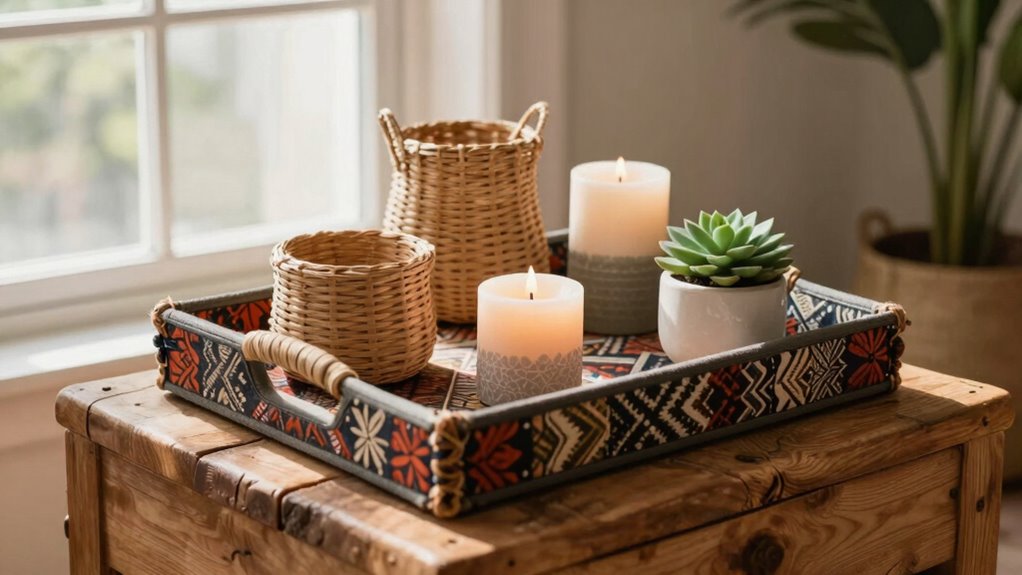 boho tray styling tips