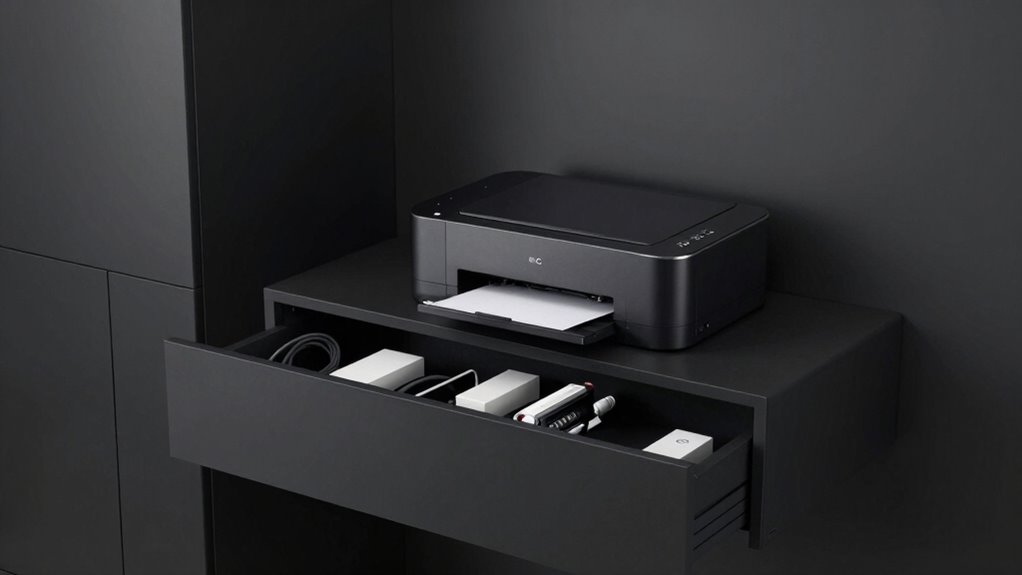 concealed printer storage solutions