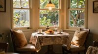 cozy breakfast nook ambiance