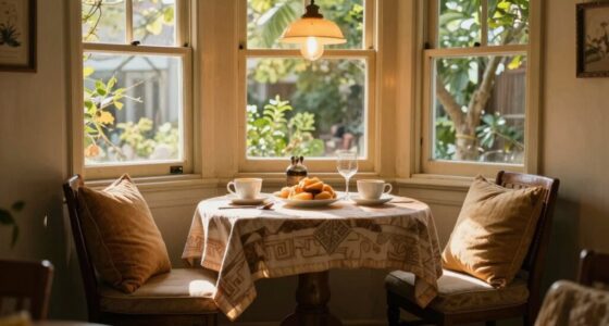 cozy breakfast nook ambiance
