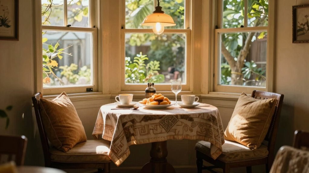 cozy breakfast nook ambiance