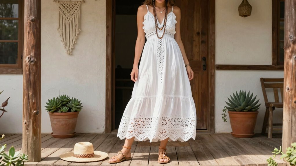 effortless boho white styling