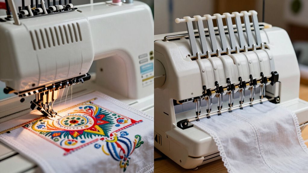 embroidery vs serger functions