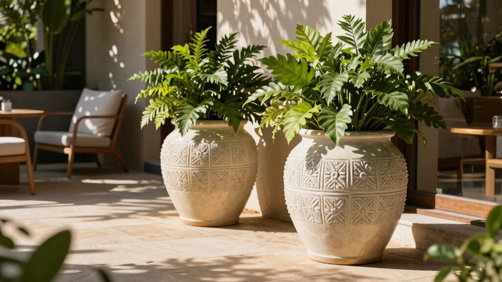 large planters create stability
