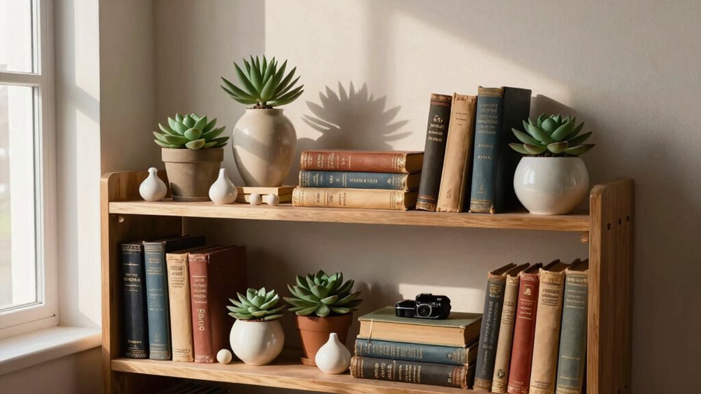 layered shelves for decor