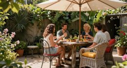 matching outdoor dining arrangements