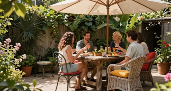 matching outdoor dining arrangements