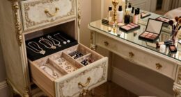 organized jewelry and makeup storage