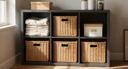 organized stylish open shelving