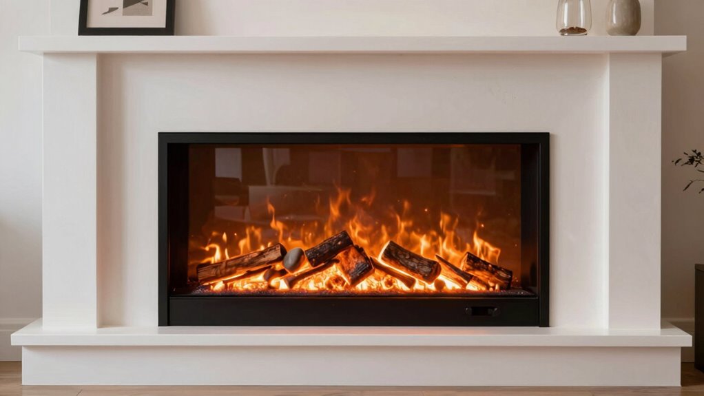 stylish low maintenance fireplace illusion