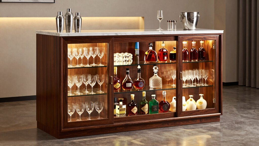 stylish organized bar storage