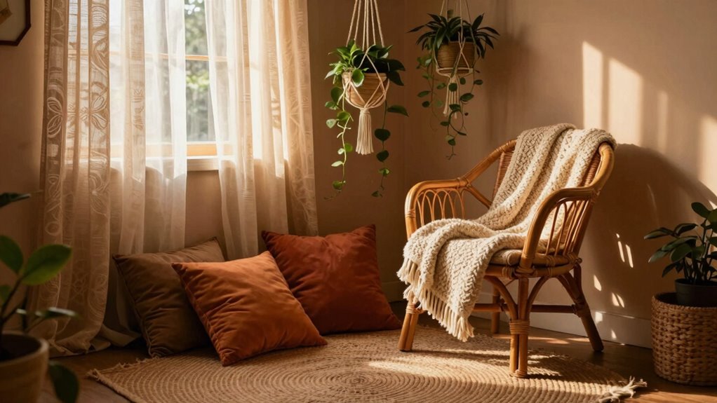 textured textiles enhance cozy ambiance