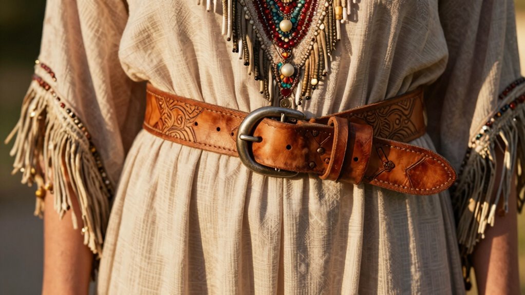 vintage belts enhance boho style