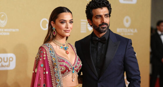 Halsey and Fiancé Avan Jogia Coordinate in Rahul Mishra Couture at Gold Gala