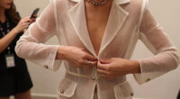Kristen Stewart Wears See-Through Mesh Chanel Suit in Cannes