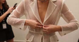 Kristen Stewart Wears See-Through Mesh Chanel Suit in Cannes