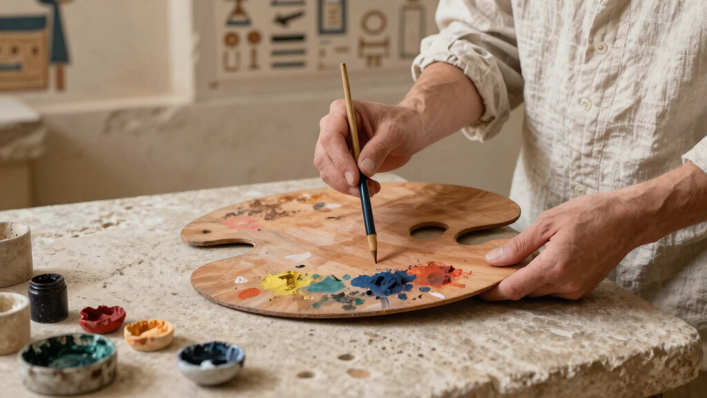 A 3,000-Year-Old Painter’s Palette from Ancient Egypt, with Traces of the Original Colors Still In It