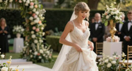 Taylor Swift Wears Dior Dress by Jonathan Anderson for MSG Wedding