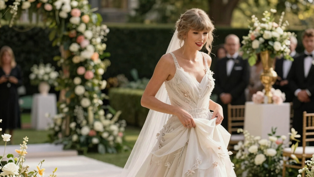 Taylor Swift Wears Dior Dress by Jonathan Anderson for MSG Wedding