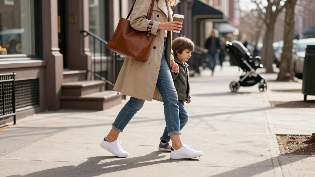 Fashion Moms Can't Always Be Bothered With High Heels, So They Wear This Shoe Trend With Jeans Instead