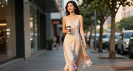 Not Slip Dresses—This Is The Prettier Dress Trend Fashion People Are Wearing With Flats And Sandals