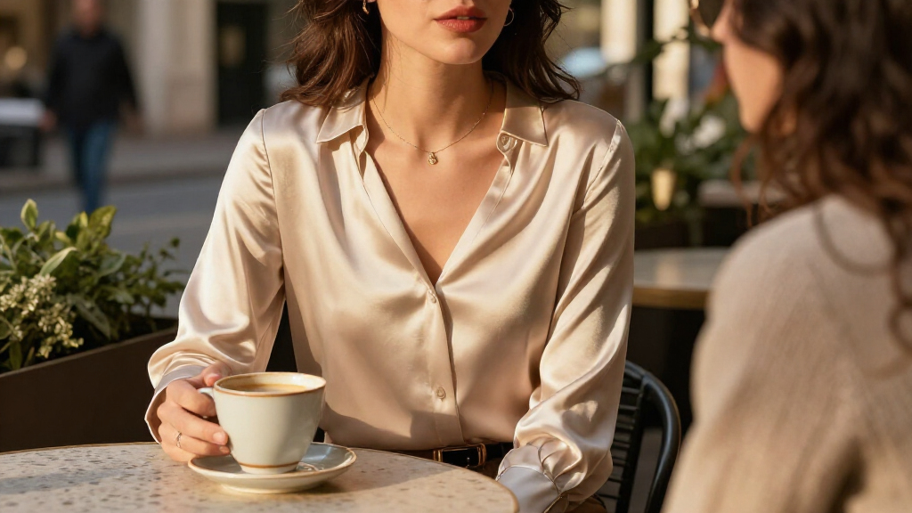 Grace Karin Women's Satin Long Sleeve V-Neck Blouse (Various) From $8.75