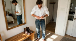 How To Style The No Boundaries Men's Twill Button-Up In White Sand