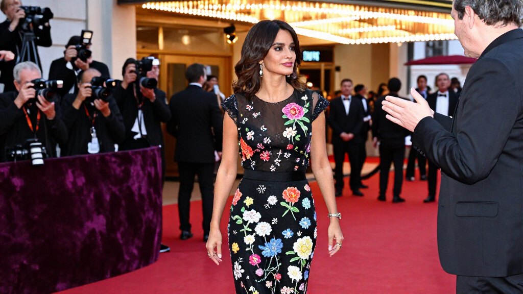 Penélope Cruz Blooms In Custom Chanel Gown Covered In Embroidered Flowers At BFI London Film Festival